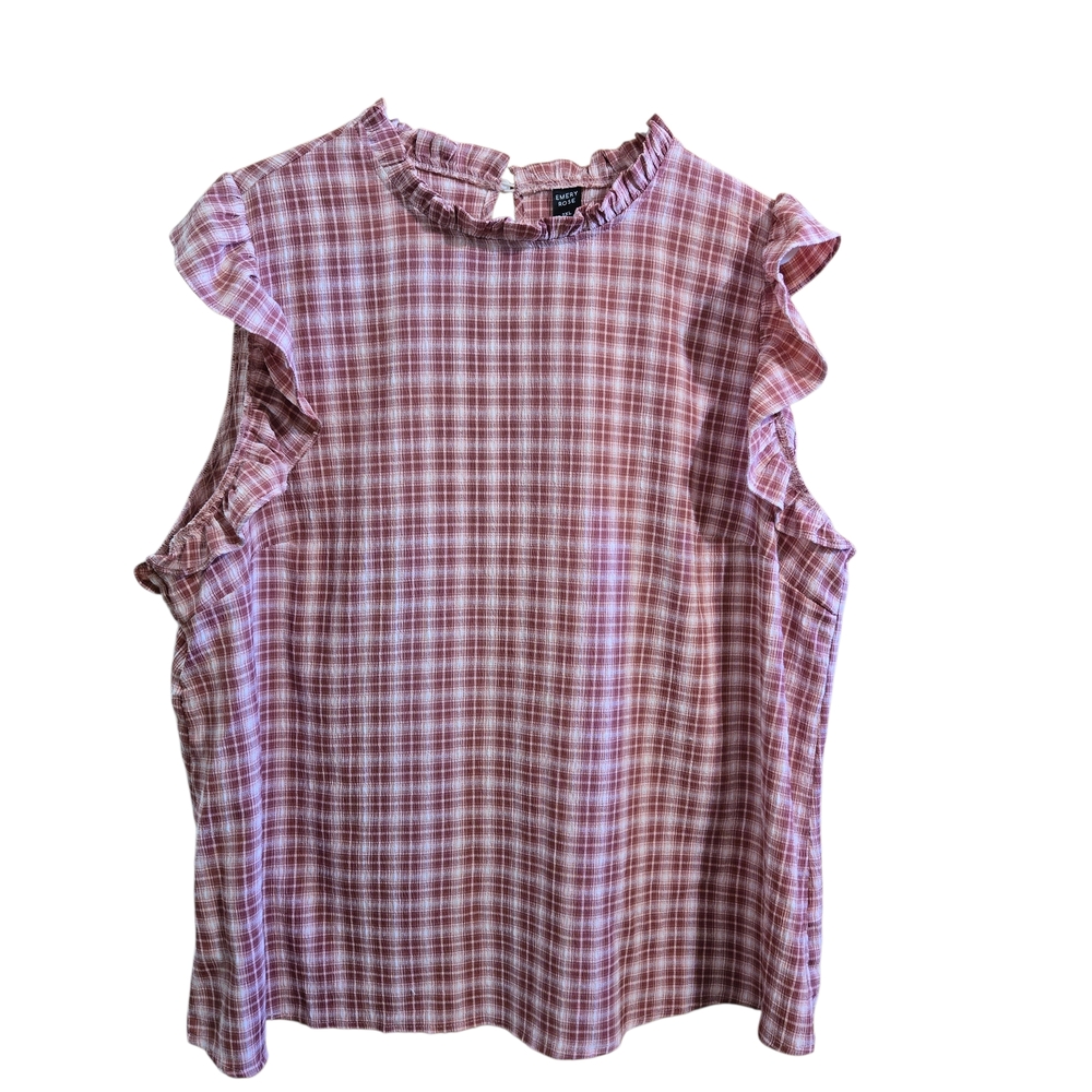 Elegant Ruffle Sleeve Plaid Blouse Boho‎ Size 2XL